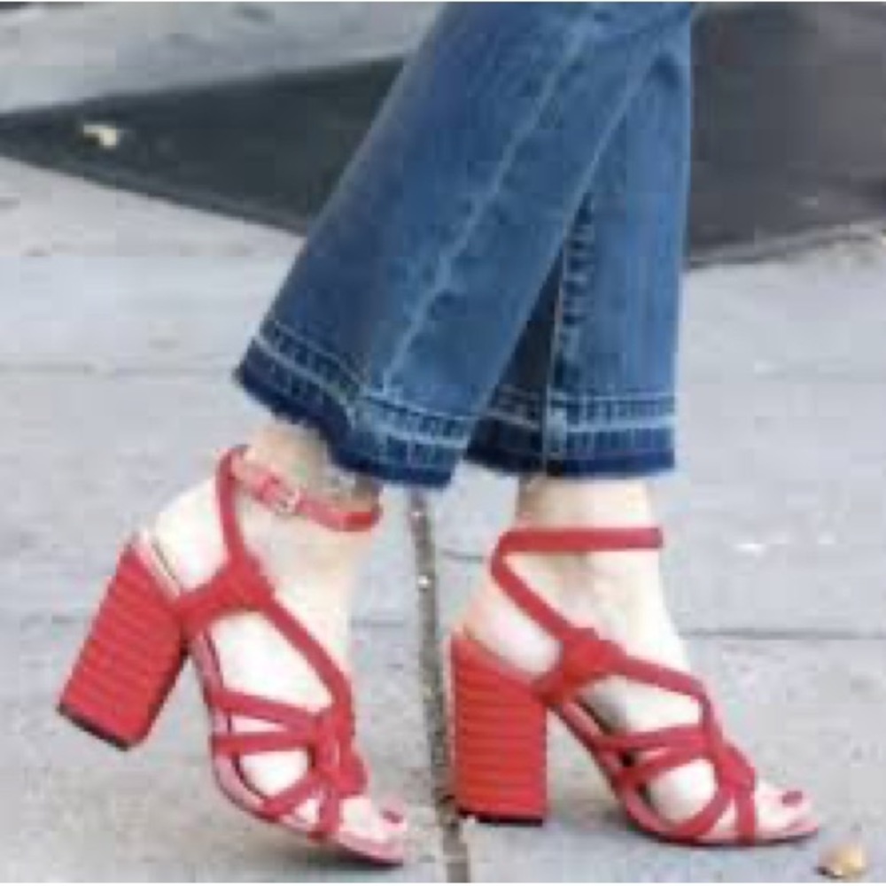 NWT Cabi Tip Toe Red Rope Ankle Strap Heels Womens Size 9M